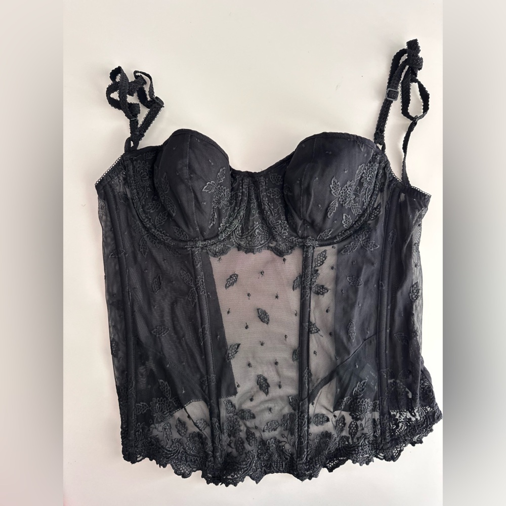 La perla vintage Elegant Black Lace Bustier - Picture 7 of 11